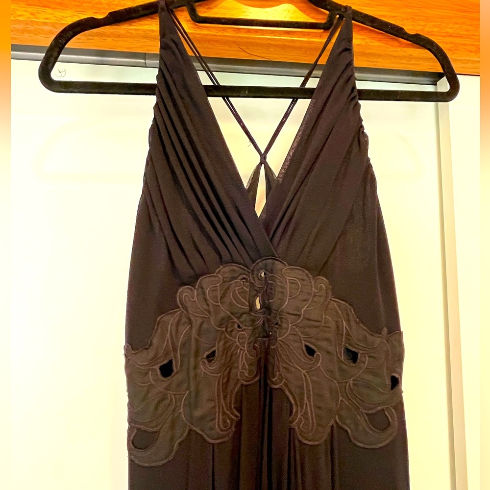 Handmade embroidered black cocktail dress